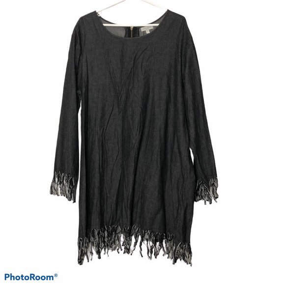 Velzera Raw Hem Fringe Bohemian Tunic Blouse
